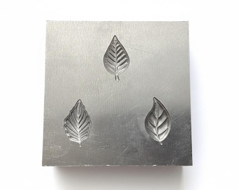 Leaf Impression Die Plate | 20mm Jewelry Metal Stamp