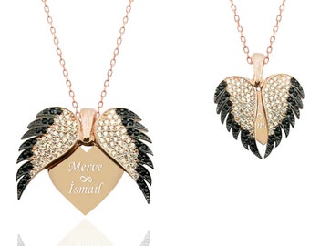 Heavenly Elegance: Sterling Silver Angel Wing Necklace - Celestial Jewelry for a Divine Touch