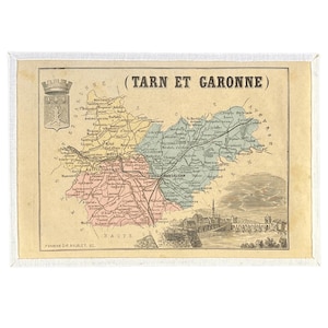 Carte ancienne du département du Tarn et Garonne (France)