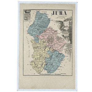 Carte ancienne du département du Jura (fin XIXème)