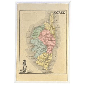 Old map of Corsica (late 19th century)