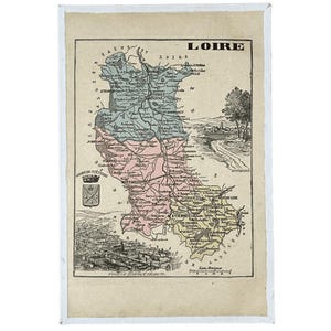 Carte ancienne du département de la Loire (fin XIXème)