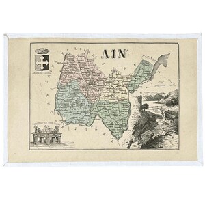 Carte ancienne du département de l'Ain (fin XIXème)