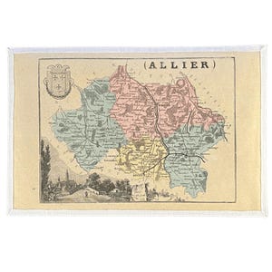 Carte ancienne du déparmement de l'Allier (France)