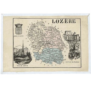 Carte ancienne du département de la Lozère