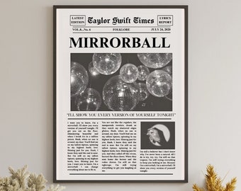 Mirrorball Print - Newspaper Inspired Print - Digital Prints