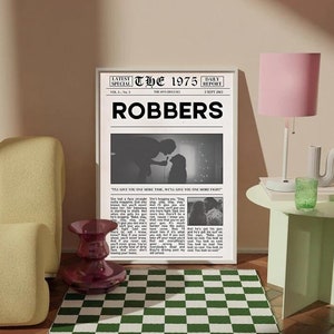 Robbers Print - Newspaper Style Inspired Print - Robbers inspired print - Digital Prints