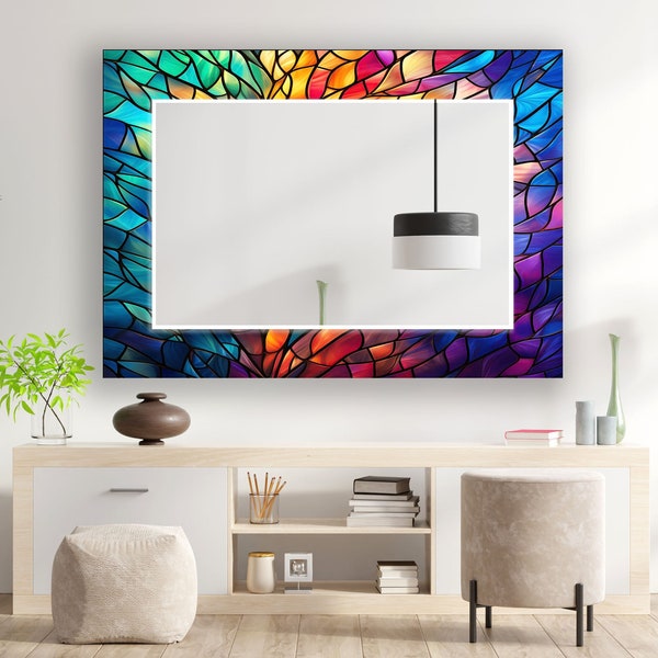 Tempered Glass Mirror Wall Decor for Bathroom Mirror-Glass Wall Mirror for Bedroom mirror-Stained mirror-Mosaic mirror-Panoramic mirror