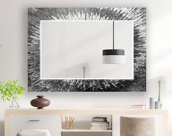 Gehard glas spiegel wand decor voor badkamer spiegel-glazen wandspiegel voor slaapkamer spiegel-decoratieve spiegel-zilveren spiegel-zilver abstract