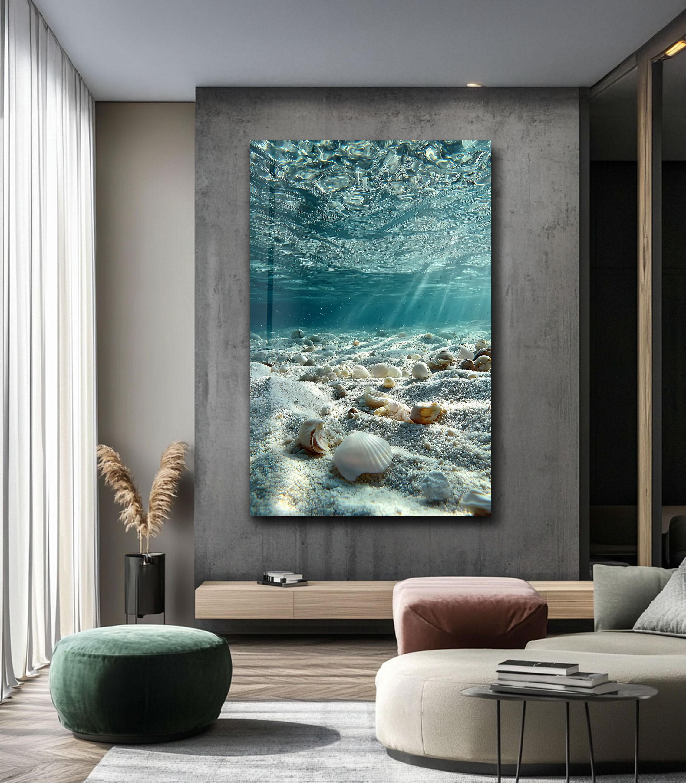 Seashell Tempered Glass Wall Art – Ocean Floor Coastal Photography - Etsy