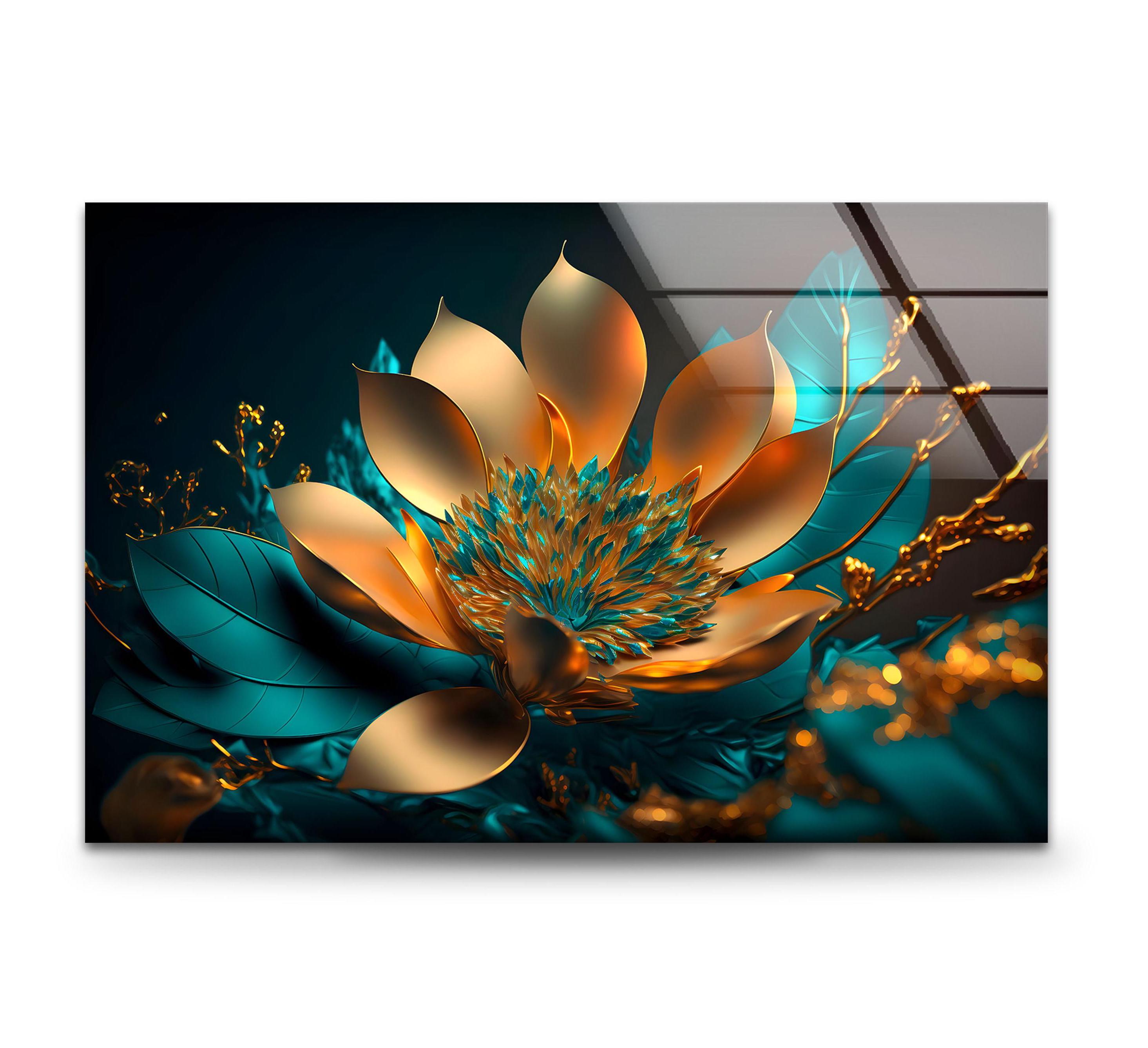 Modern Lotus Flower Art: Tempered Glass Floral Wall Decor - Etsy