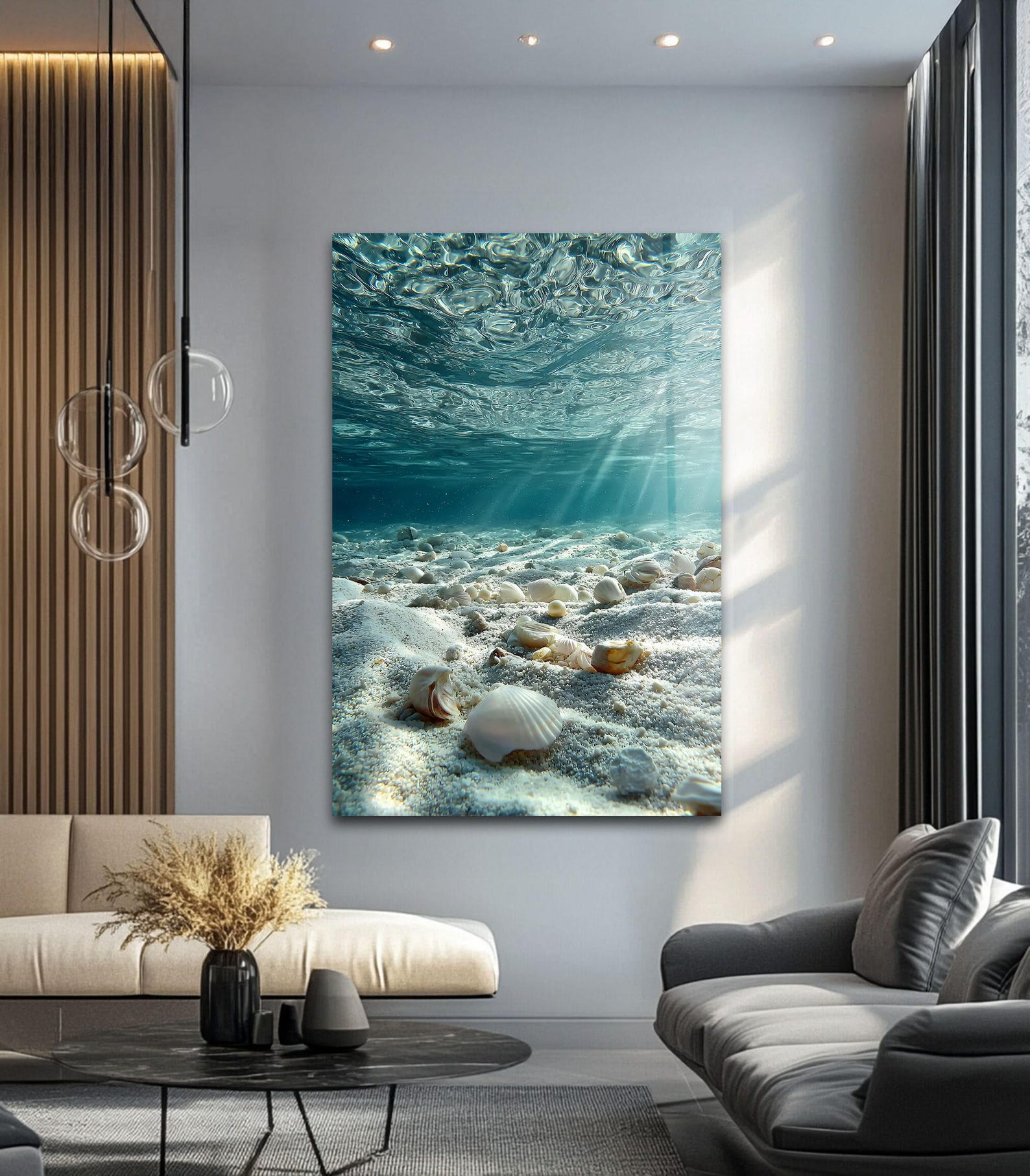 Seashell Tempered Glass Wall Art – Ocean Floor Coastal Photography - Etsy