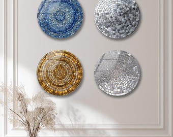 Tempered Glass Round Wall Art: UV Printed 10" Decorative Panel