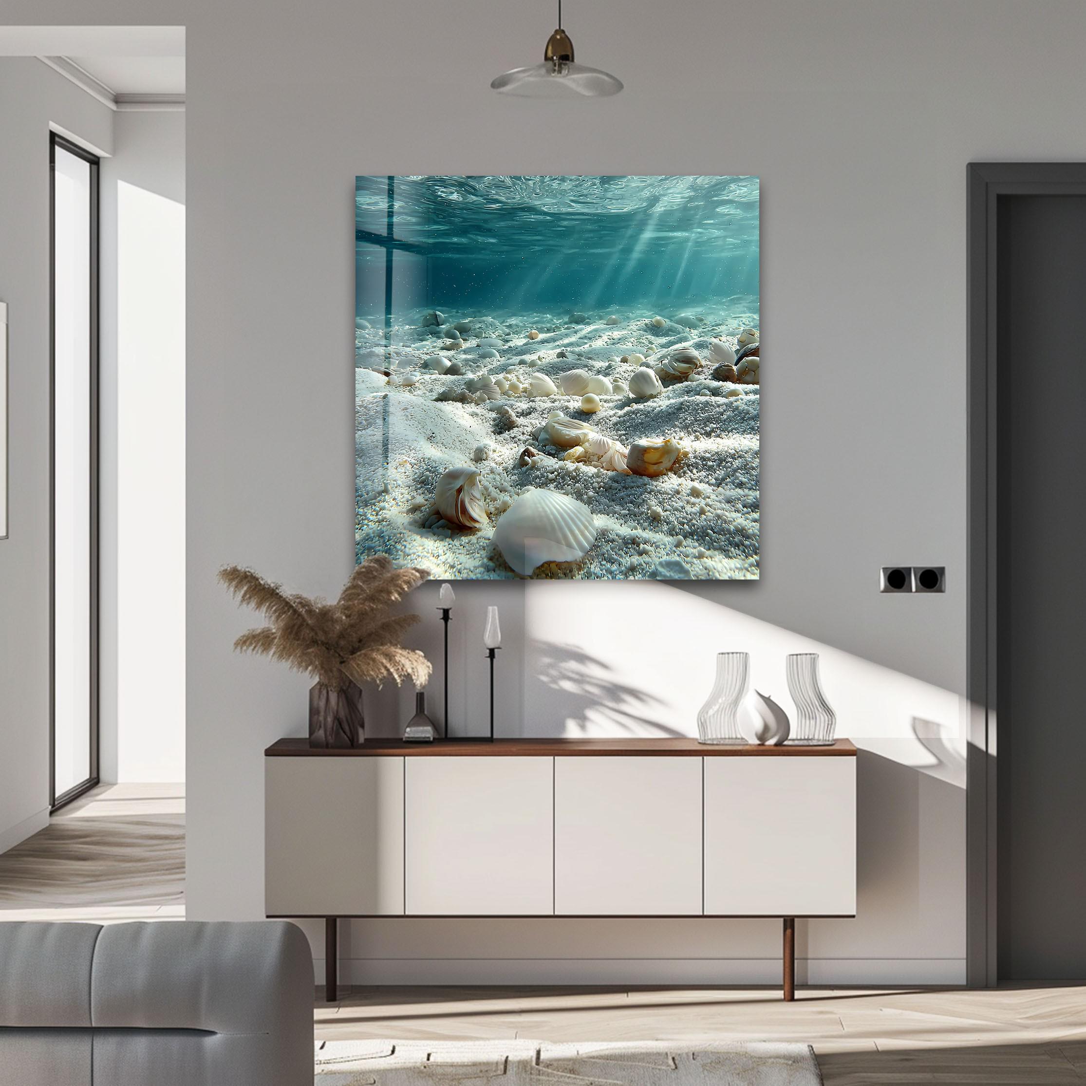 Seashell Tempered Glass Wall Art – Ocean Floor Coastal Photography - Etsy
