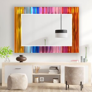 Regenbogen Farbverlauf Glas Wandspiegel: Modernes buntes Wohnkultur