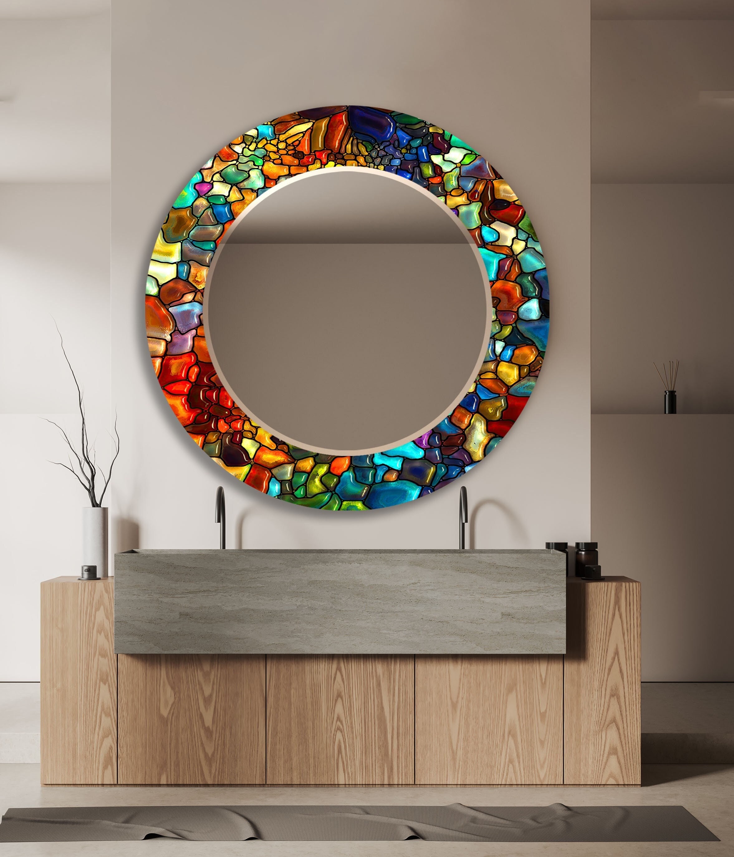  Surtido de espejos redondos pequeños para manualidades de 1/2,  3/4 y 1 pulgada, 25 piezas de azulejos de mosaico de espejo : Arte y  Manualidades