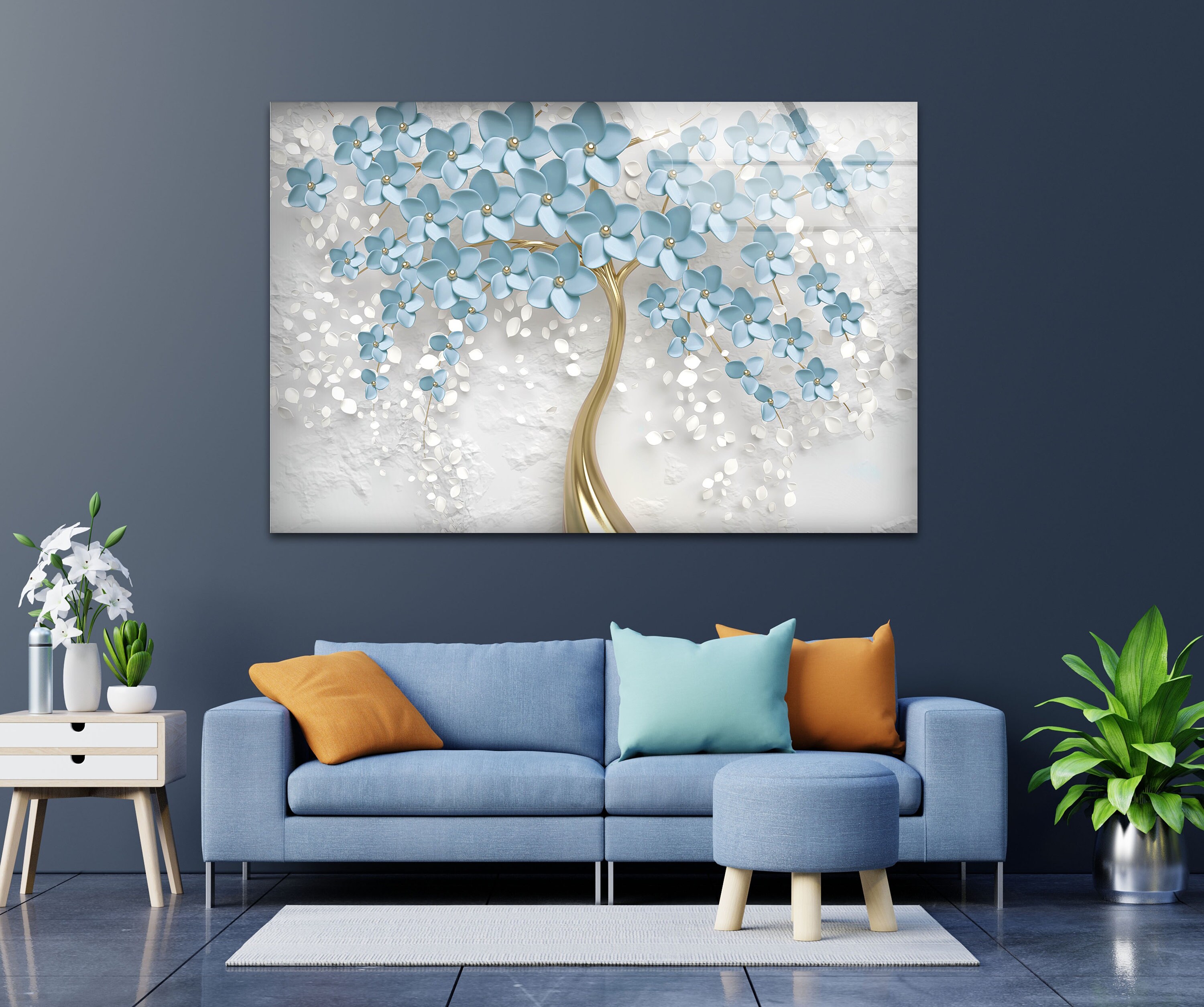 Tempered Glass Wall Art for Floral Printing Arttempered