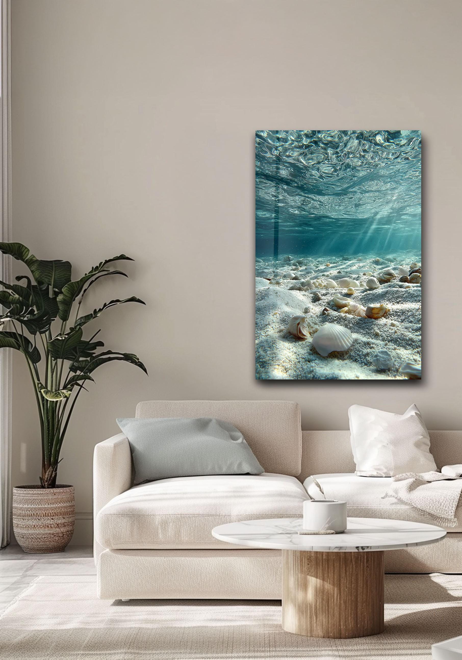 Seashell Tempered Glass Wall Art – Ocean Floor Coastal Photography - Etsy