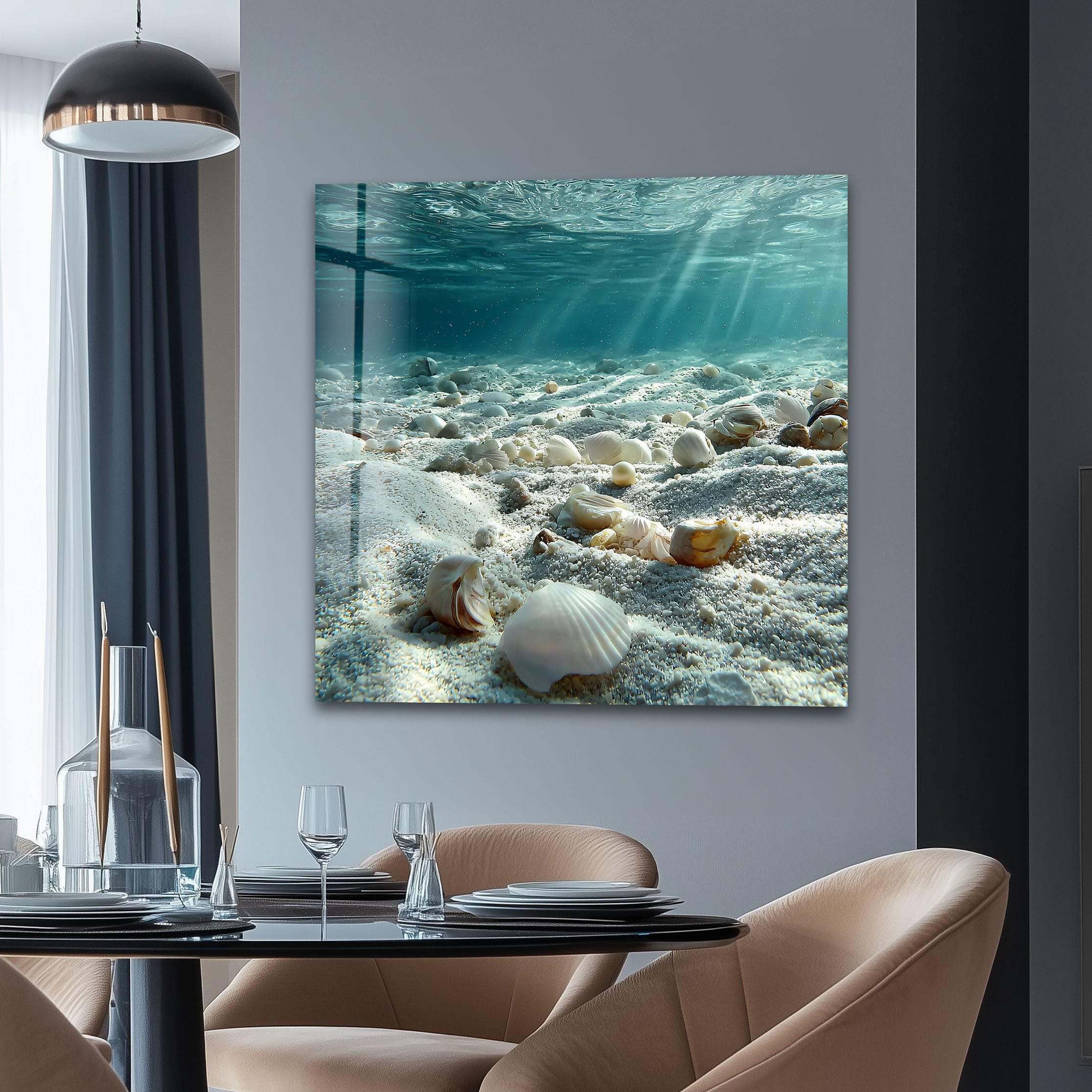 Seashell Tempered Glass Wall Art – Ocean Floor Coastal Photography - Etsy