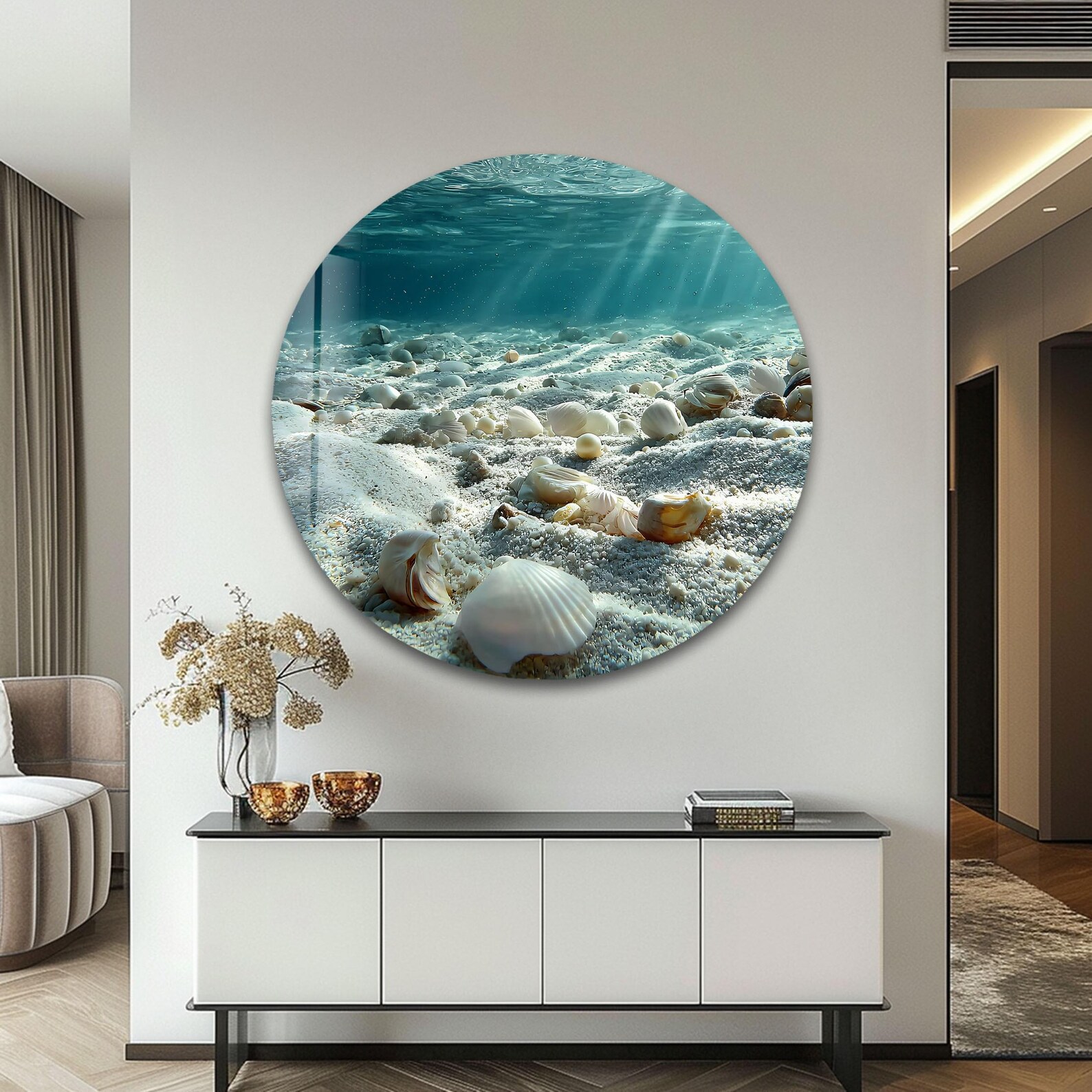 Seashell Tempered Glass Wall Art – Ocean Floor Coastal Photography - Etsy