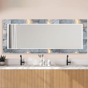 Marmor Glas Wandspiegel: Moderner Luxus Badezimmer Kosmetikspiegel