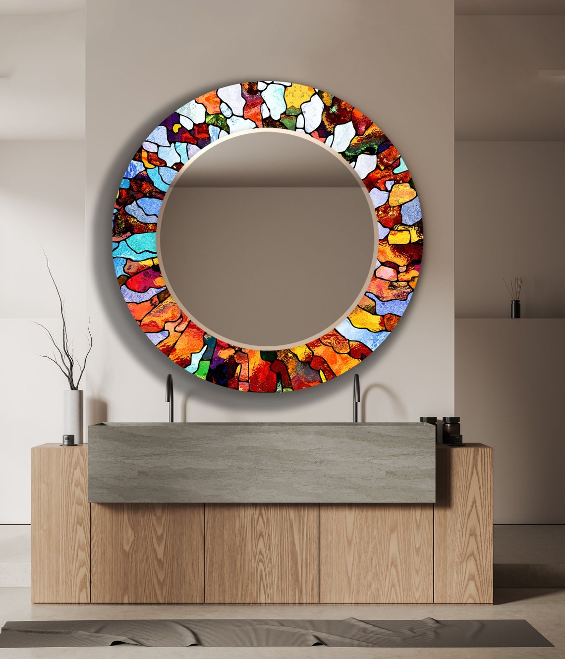 Tempered Glass Mirror Wall Decor for Bathroom Wall Mirror