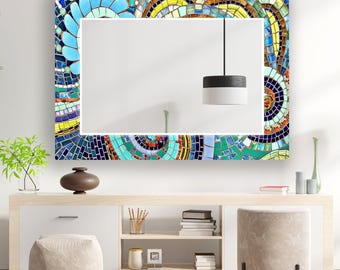 Wandspiegel mozaïekglas: boho-decor, gehard glas