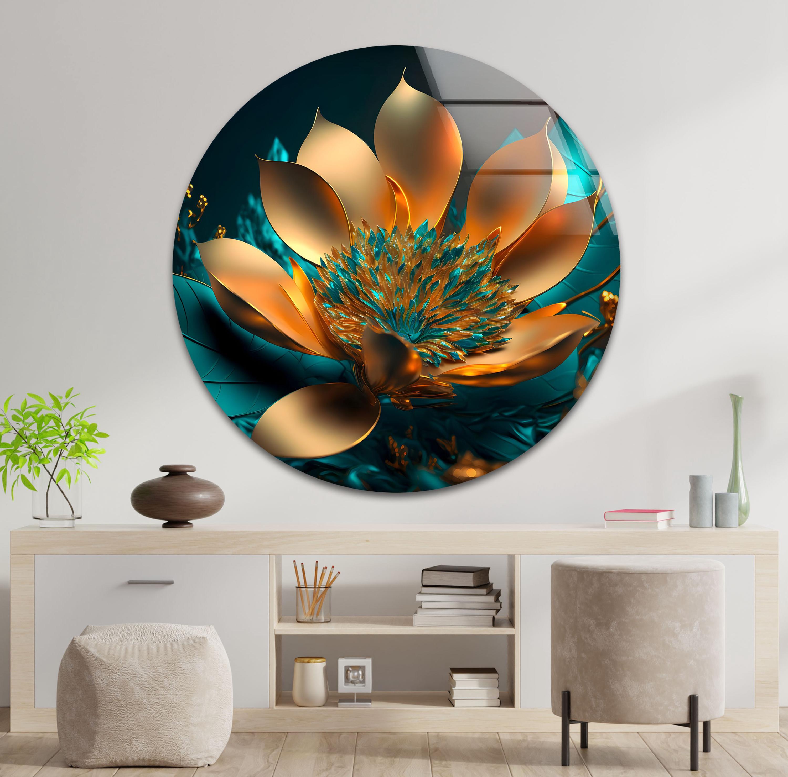 Modern Lotus Flower Art: Tempered Glass Floral Wall Decor - Etsy