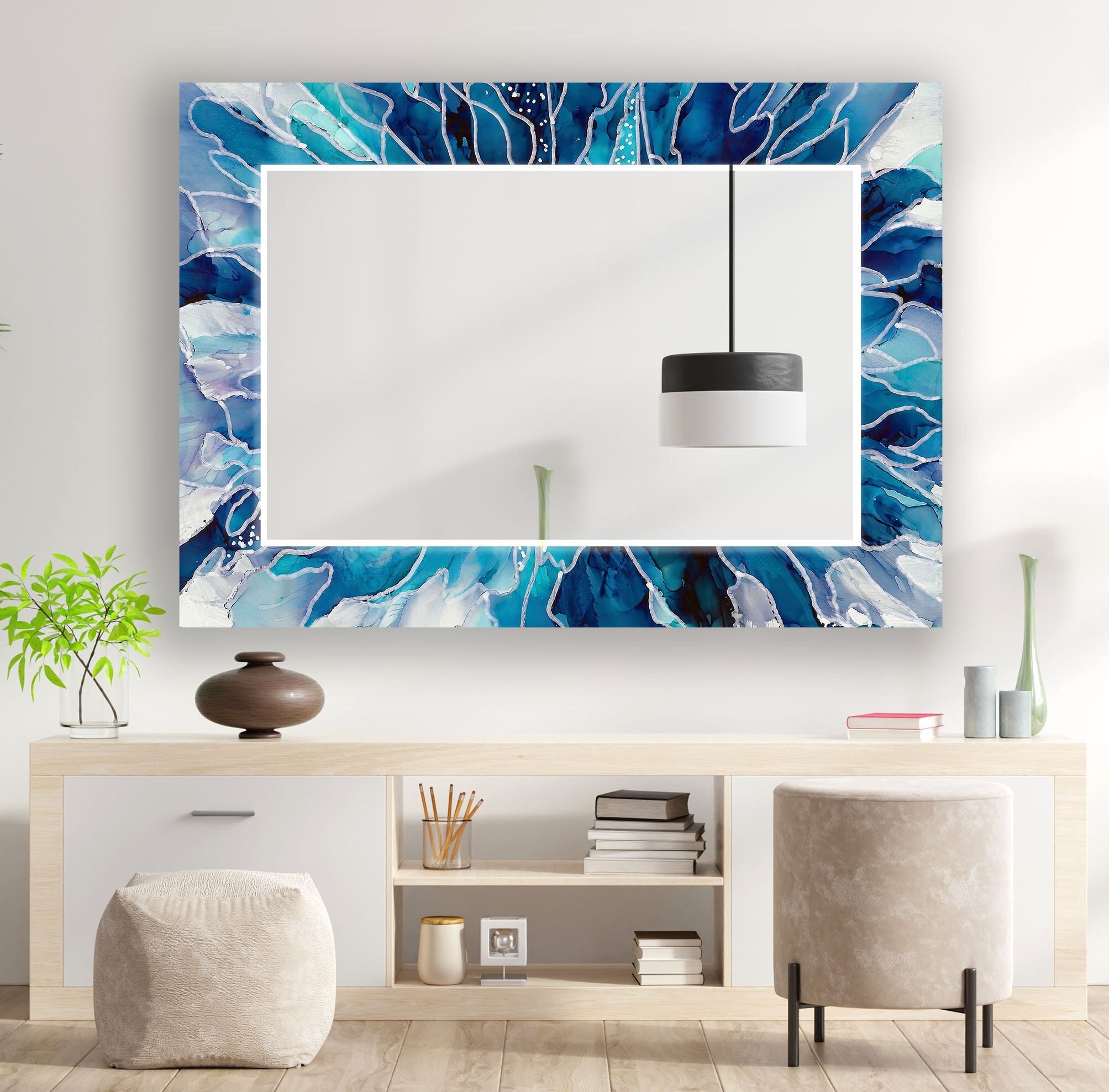 Growsun Espejo De Baño De 36 X 24 Pulgadas Para Pared, Espejo De Pared Espejo De Pared Negro Para Bano Marco De Metal Con Espejo De Pared Rectangular De Esquina