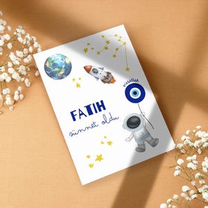 Tarjeta personalizada de Masallah - Sunnah - circuncisión - astronauta lunar Nazar