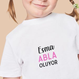 Bebek Body “Ben abla/abi/kuzen oluyorum” Baby Bodysuit Turkish | Pregnancy Announcement | Gift for Older Siblings | Personalizable