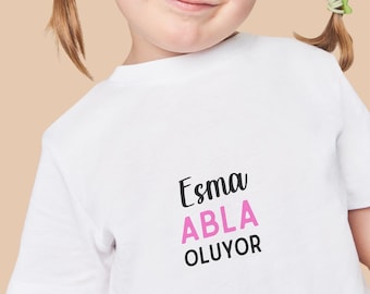 Bebek Body „Ben abla/abi/kuzen oluyorum“ Babybody Türkisch | Schwangerschaftsverkündung | Geschenk für große Geschwister | Personalisierbar