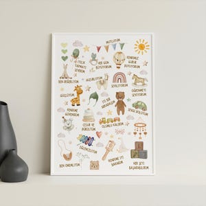 Cameretta per bambini - Carta da parati per bambini - Poster per bambini - Onaylama - Poster - Poster di affermazione - A5 - A4 - A3
