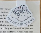 You Fell Asleep Here Magnetic Bookmark, Sloth, Rabbit, Elephant, Book Lover, Page Saver, Unique Bookmark, Page Marker, Book Accessories