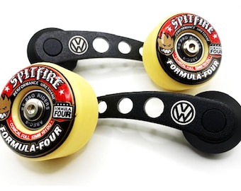 Custom VW Skate Wheel Window Winders Cranks for VW Bug, T1, T2, T25, Golf MK1, MK2