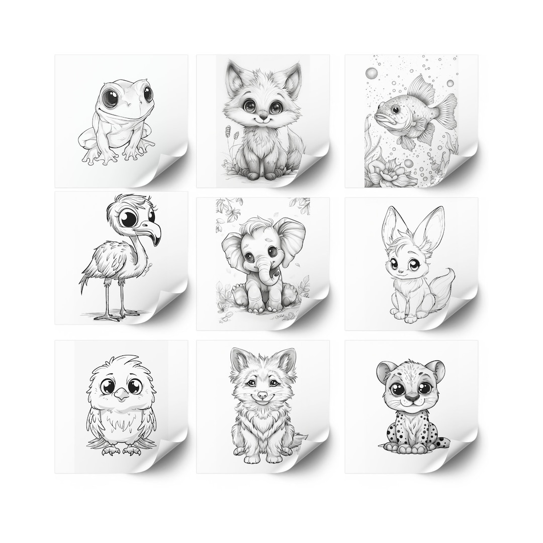 20 Animal Coloring Pages, Easy Coloring Sheets, Download Coloring Pages