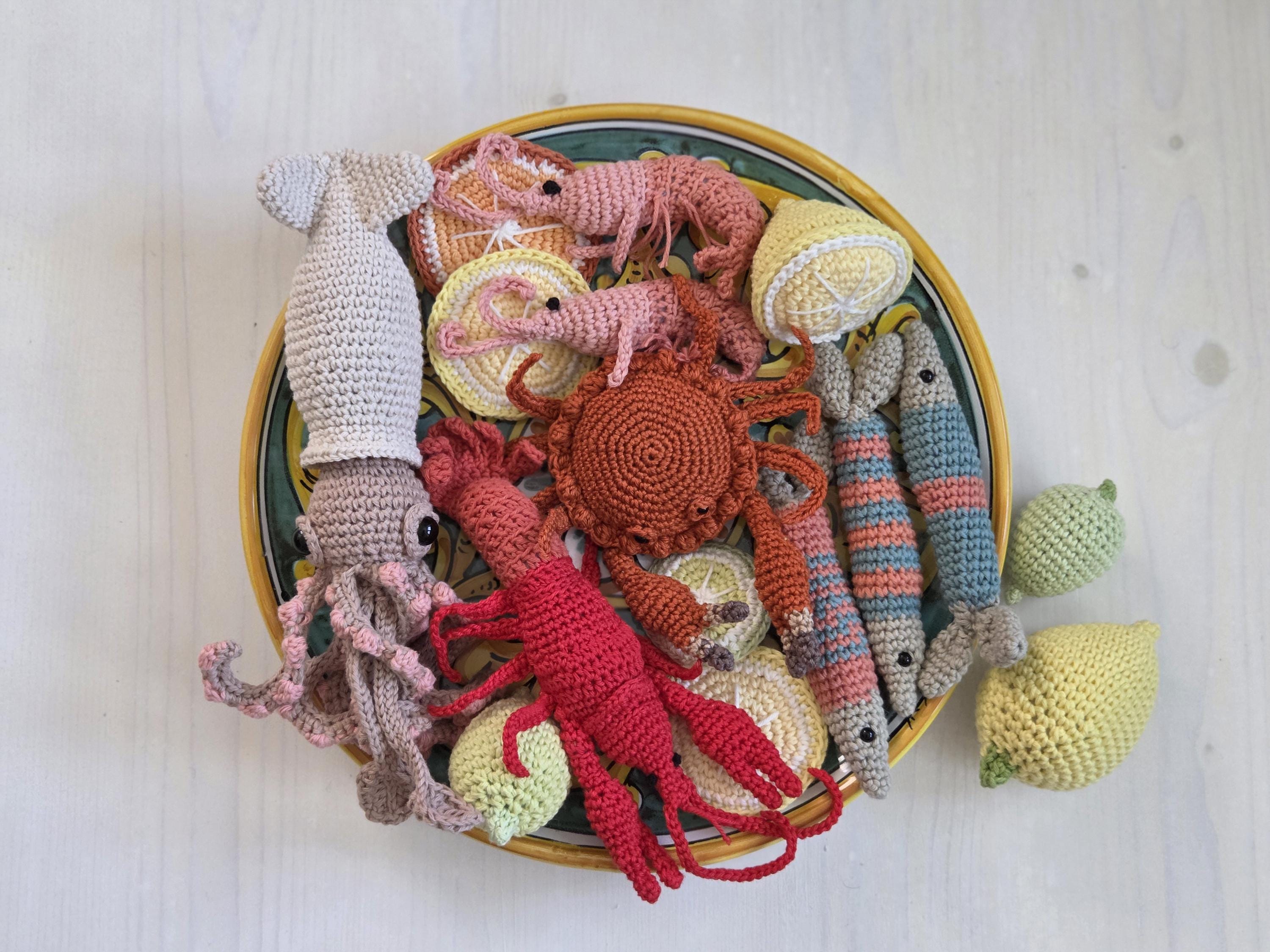 31 Squid Crochet Patterns for Ocean-Loving Crafters 6 Seafood Crochet Pattern: Shrimp