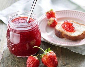 Zelfgemaakte aardbeienjam, aardbeienjam, zelfgemaakte jam, ontbijtsmaken, veganistische snacks, 17,6 oz, gratis verzending