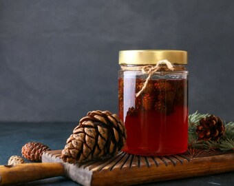 Handgemaakte biologische dennenappeljam, Turks geschenk, natuurlijke jam, traditionele smaak