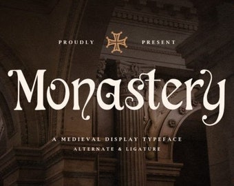 Monastery Font , Vintage Script Font, Chunky Font, Modern Calligraphy Font, Classic Font, Procreate Font, Unique Font, Logo Font