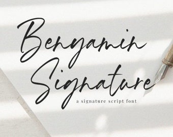 Benyamin Signature Font, Signature Font, Branding Font, Wedding Font, Swash Font, Cricut Font, Beautiful Font, Display Font, Cute Font