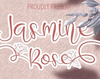 Jasmine Rose Font, Elegant Font, Signature Font, Calligraphy Fonts, Brush Fonts, Crafting Fonts, Branding Fonts, Fonts for Cricut