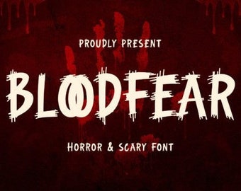 Bloodfear Font, Halloween Font, Display Font, Horror Font, Modern Scary Font, Classic Font, Procreate Font, Street Font, Logo Font