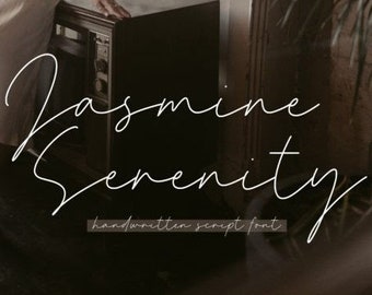 Jasmine Serenity Font, Stylish Font, Handwritten Font, Script Font, Calligraphy Font, Brush Font, Crafting Font, Branding Font, Cricut Font