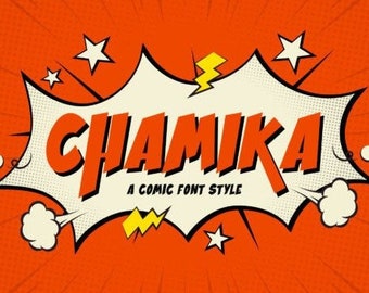 Chamika Font, Comic Font, Cute Playful Font, Cartoon Font, Calligraphy Font, Classic Font, Procreate Font, Street Font, Logo Font