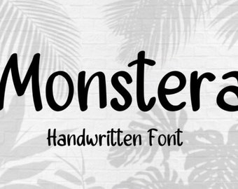 Monstera Font, Script Font, Branding Font, Handwritten Font, Swash Font, Cricut Font, Beautiful Font, Display Font, Font for Canva