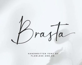 Brasta Font, Handwritten Font, Note Font, Cute Font, School Font, Branding Font, Kids Font, Cricut Font, Beautiful Font, Display Font