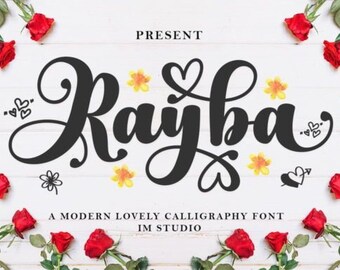 Rayba Font, Display Font, Script Font, Wedding Font, Modern Font, Branding Font, Cricut Font , Font For Logo, Wedding Invitations Font