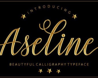 Aseline Font, Calligraphy Font, Branding Font, Wedding Font, Swash Font, Cricut Font, Beautiful Font, Display Font, Font With Tails