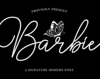 Barbie Font, Modern Font, Handwritten Font, Personal Display Font, Calligraphy Font, Elegant Font, Procreate Font, Logo Font
